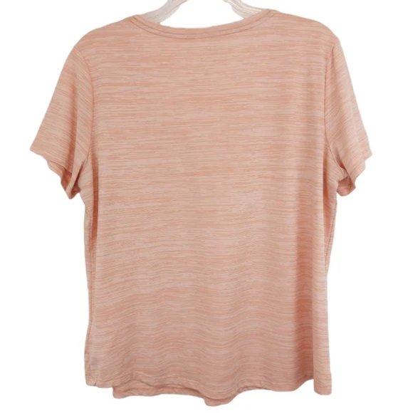 Nike Dri-Fit, V Neck, Short Sleeve Workout Shirt, Pink, Size Medium - Picture 4 of 7